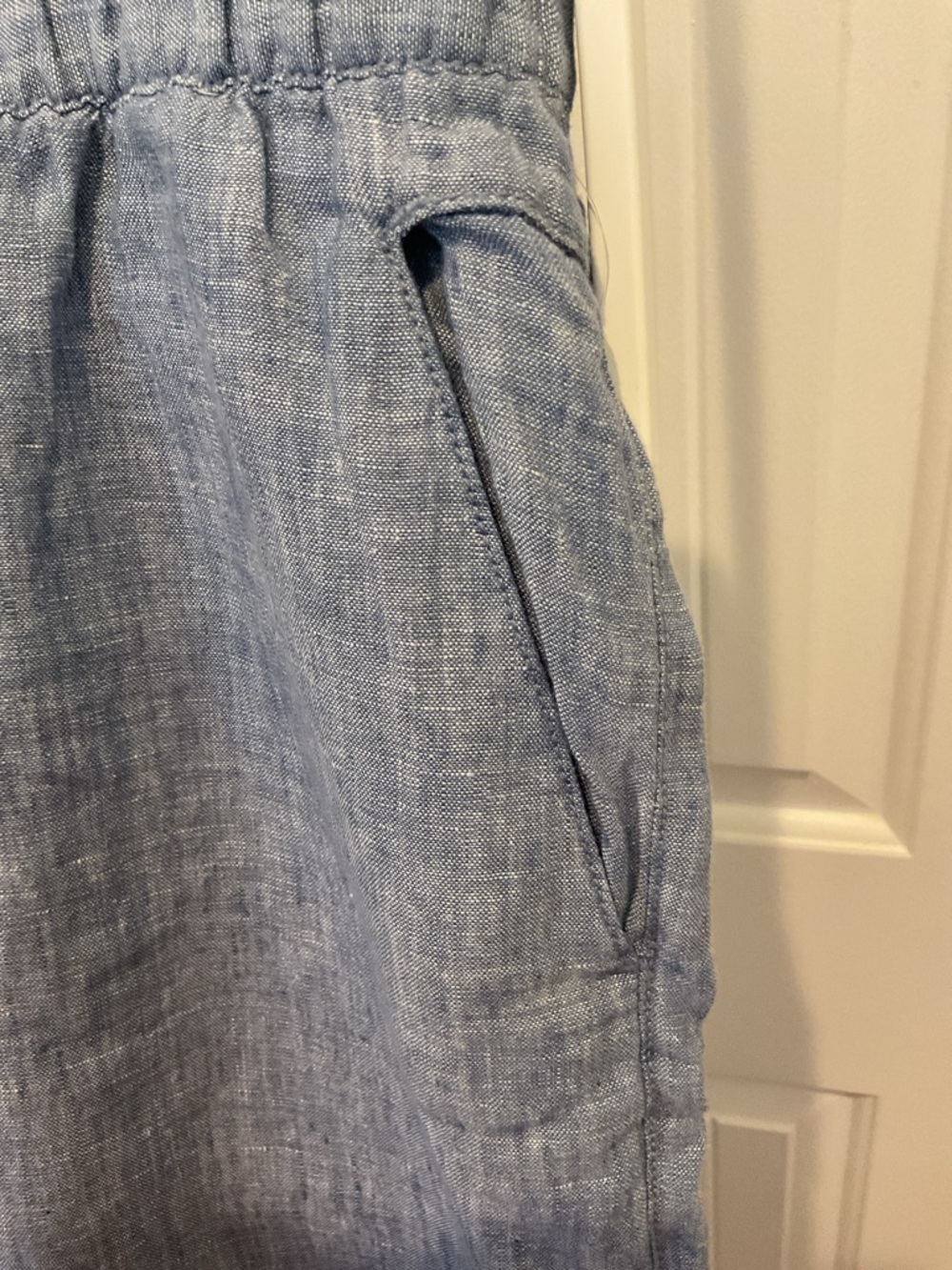 Cynthia Rowley Light Chambray Blue Linen Pants Size XL - Picture 6 of 6